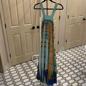 Anthropologie x Geisha Designs Abstract Bold Stripe Pleated Dress size XS